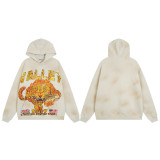 Cross-border American fashion brand VALE's new street hip-hop American-style embroidered vintage washed pure cotton sweatshirt