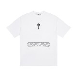 Trapstar American fashion brand black and white printed casual pure cotton short-sleeve T-shirt cross-border British y2k high street hip-hop