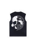 Retrovert American-style trendy brand skull print loose casual T-shirt for men and women, trendy and versatile, short-sleeved, pure cotton