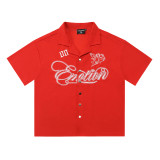 Cross-border foreign trade American fashion  new waffle knit American street casual breathable short-sleeve shirt