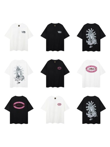 American-style trendy brand creative printed short-sleeve T-shirt, summer loose casual men's top