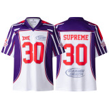 Supreme cross-border 25ss football jersey T-shirt mesh sports loose trendy unisex high street American style short sleeve