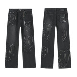 Cross-border trendy new Purple Brand ripped washed vintage street hip-hop jeans