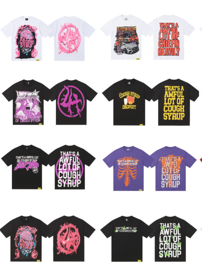THAT'S A AWFUL LOT OF COUGH SYRUP T-shirt, trendy brand, rainbow color, casual, pure cotton, short-sleeved, men's