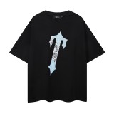 New printed short-sleeve T-shirt for men, summer loose fit, trendy brand, breathable and sweat-absorbent