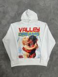 Cross-border American fashion brand VALE's new street retro printed American-style pattern pure cotton casual hooded sweatshirt