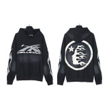 Cross-border American fashion Hellstar loose-fitting American hip-hop street style pure cotton washed vintage zipper hooded sweatshirt