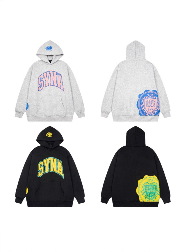 [High-end Version] SYNA WORLD European and American Hip-hop Streetwear Brand Hooded Sweatshirt for Men and Women High Street Style