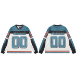 SAINT MICHAEL CHO American street fashion brand printed mesh patchwork long-sleeve unisex couple's top for autumn