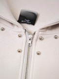 Cross-border American fashion  new letter-print American street hip-hop studded zipper hoodie