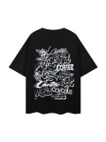 American-style trendy brand letter-printed short-sleeve T-shirt for men, loose fit for summer, suitable for couples