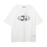 Cross-border trendy brand pure cotton short-sleeve T-shirt, loose fit, unisex summer wear for couples