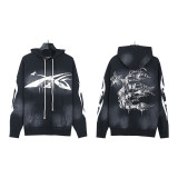 Cross-border American fashion Hellstar loose-fitting American hip-hop street style pure cotton washed vintage zipper hooded sweatshirt