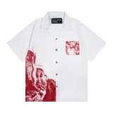 E.R.D American-style cross-border high street hip-hop print pattern new loose casual short-sleeve shirt