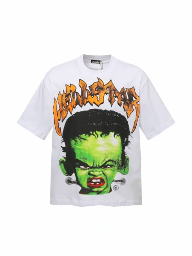 New printed short-sleeve T-shirt for men, summer loose fit, trendy brand, breathable and sweat-absorbent