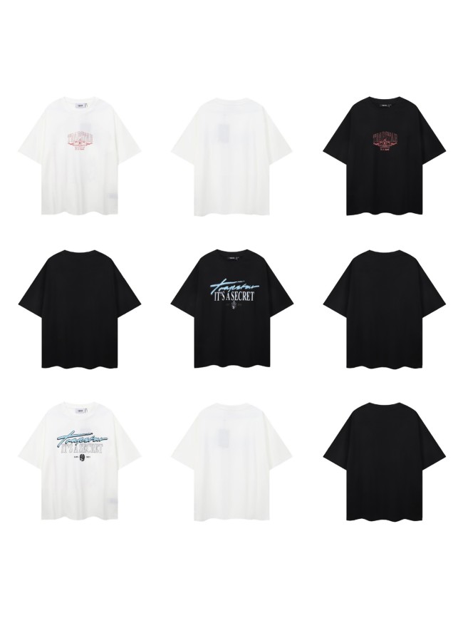 Trendy Letter Print Loose Short-Sleeve T-Shirt for Men and Women in Summer