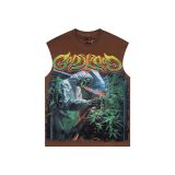 Cross-border trendy new style rhinestone embellished American street hip-hop pure cotton versatile comfortable vest