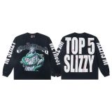 Cross-border American fashion new style American street hip-hop printed retro pure cotton casual long-sleeve T-shirt