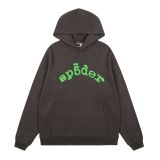 sp5der Spider Web Cross-Border Street Style Heavyweight Fleece Full-Diamond Autumn-Winter Loose Casual Hooded Sweatshirt