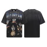 Cross-border American fashion brand VALE new American street hip-hop printed pure cotton versatile casual washed distressed short-sleeve T-shirt