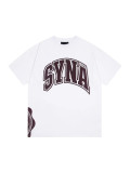 SYNAWORLD Men's Short-Sleeve T-Shirt, Summer Casual Versatile Loose Fit with Geometric Print, Trendy Spring Thin Style for Couples