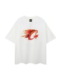 New men's fashion printed short-sleeve T-shirt, summer pure cotton, loose and versatile style