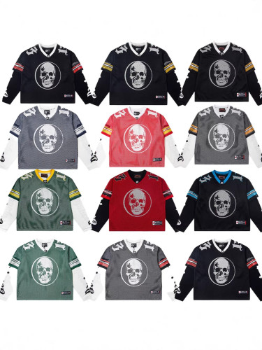 Cross-border American fashion 25 new model GodSpeed mesh casual versatile street hip-hop American jersey long-sleeve T-shirt
