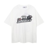 Trendy printed short-sleeve T-shirt, loose fit, unisex, summer pure cotton casual top