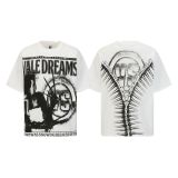 Cross-border American fashion brand VALE new American street hip-hop printed pure cotton versatile casual washed distressed short-sleeve T-shirt