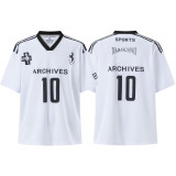 ARCHIUES Spring/Summer New Digital Print Cross-Border Mesh Jersey Unisex Short-Sleeve T-Shirt American Fashion