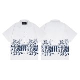 E.R.D American-style cross-border high street hip-hop print pattern new loose casual short-sleeve shirt