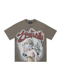 New 25ss Cross-Border American Street Style Pure Cotton Hip-Hop Short-Sleeve Casual Rhinestone T-Shirt