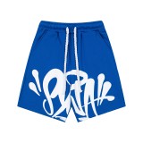 SYNA WORLD Hip-hop Fashion Printed Short Sleeve Shorts Casual Set for Men and Women, Couple's Matching Outfit, Versatile and Loose Fit