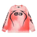Cross-border American fashion Hellstar washed vintage distressed American street hip-hop printed long-sleeve T-shirt