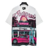 New GD trendy brand loose-fit pure cotton short-sleeve T-shirt for men and women, summer print street style