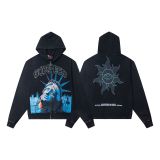 Cross-border 25ss autumn and winter new style direct-print washed vintage pure cotton hip-hop trendy hoodie sweatshirt