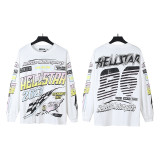 Cross-border American fashion Hellstar new American street hip-hop loose washed vintage pure cotton casual long sleeve