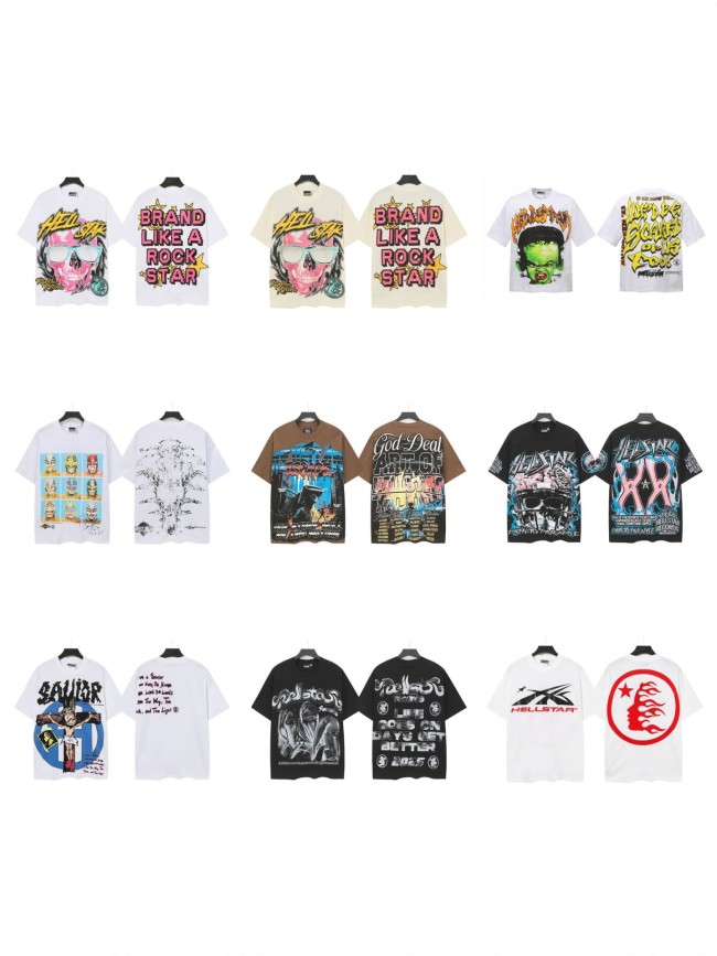 Summer new trendy brand printed short-sleeve T-shirt for men, loose fit