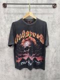 Cross-border trendy new American street hip-hop pure cotton vintage distressed casual versatile short-sleeve shirt