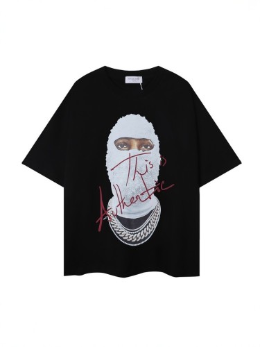 Cross-border foreign trade printed masked couple loose-fitting short-sleeve T-shirt