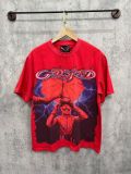 Cross-border trendy new American street hip-hop pure cotton vintage distressed casual versatile short-sleeve shirt