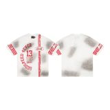 Cross-border trendy new American street hip-hop pure cotton vintage distressed casual versatile short-sleeve shirt