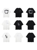 Classic short-sleeve T-shirt with letter print, loose fit, unisex trendy top