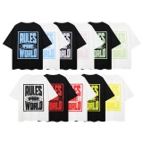 American-style trendy printed short-sleeve T-shirt for men, loose and casual, versatile for summer
