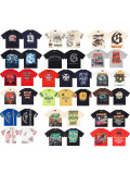 Cross-border trendy new American street hip-hop pure cotton vintage distressed casual versatile short-sleeve shirt