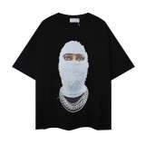 Cross-border printed short-sleeve T-shirt for men, loose fit, trendy brand, summer casual pure cotton top