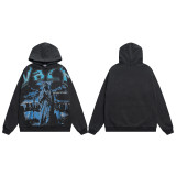 Cross-border American fashion brand VALE's new street hip-hop American-style embroidered vintage washed pure cotton sweatshirt