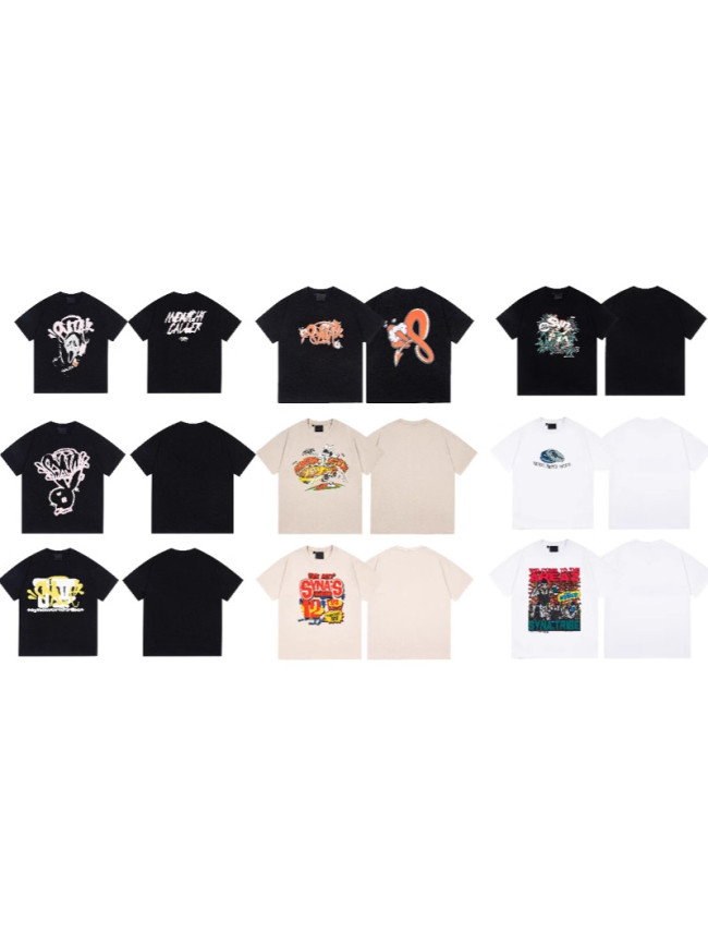 High-quality SYNA WORLD American hip-hop letter print short-sleeve T-shirt, loose casual shorts, trendy