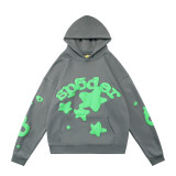 Cross-border American fashion sp5der loose-fitting American hip-hop street casual versatile pure cotton printed hoodie