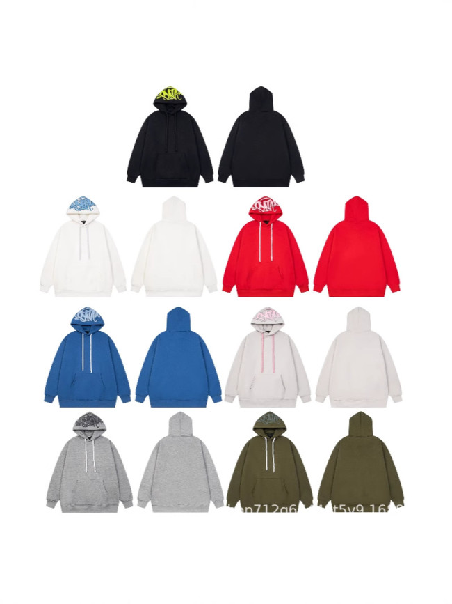 SYNA WORLD Patchwork Logo Set Sweatshirt, Niche American High Street Hoodie, Casual New Style